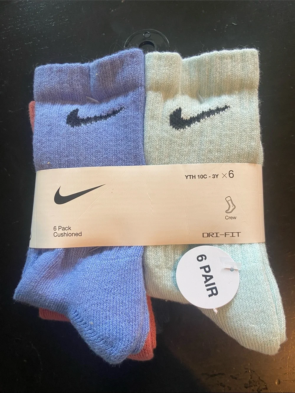 Nike Boys Cushioned Crew Socks i (6 Pack) shoe 10C-3Y sock 5-7